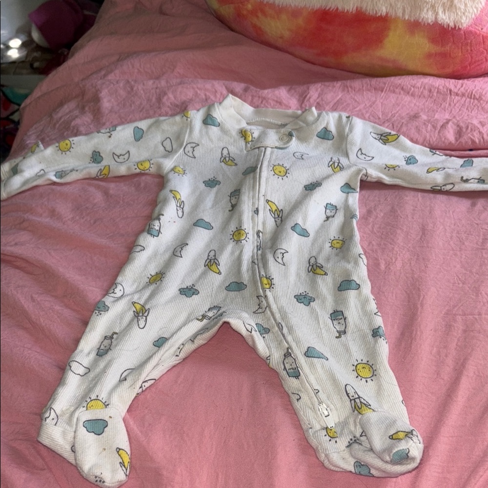 Adorable White and Yellow Kids One Piece